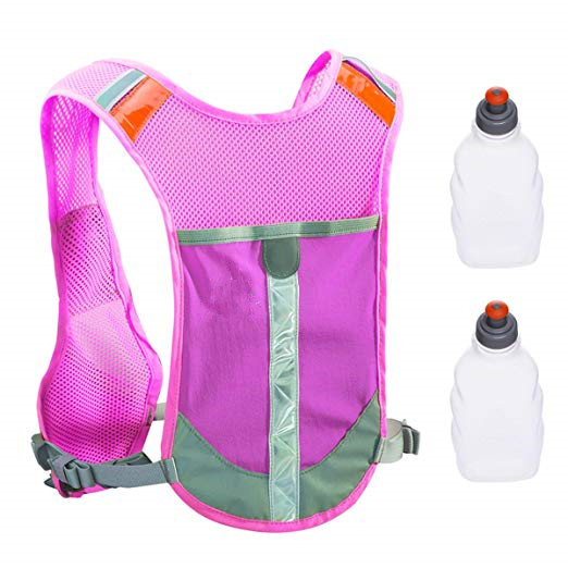 Reflective Hydration Running Vest with 2 BPA free water bottles
