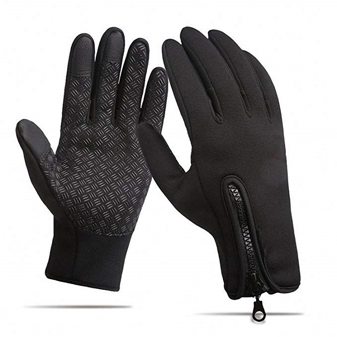 3 fingers Touchscreen waterproof warm gloves with inner fleece